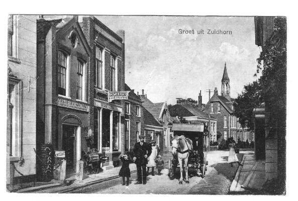 Hoofdstraat Zuidhorn begin 1900